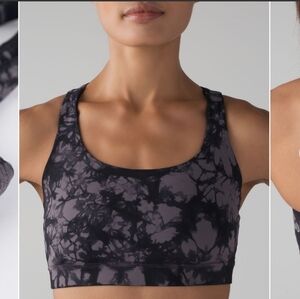 NWOT Lululemon Energy Bra Shibori. Shibori Magnum Black. Grey. Tie Dye. 6. Pads.